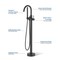 Kibi Circular Floor Mount Tub Filler With Hand Shower - Matte Black KTF301MB - alternate 3